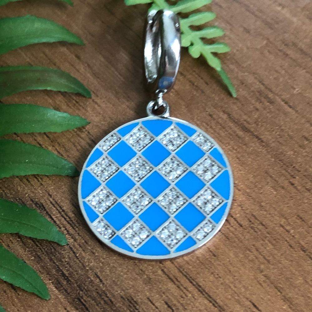 Blue squared necklace or earings!